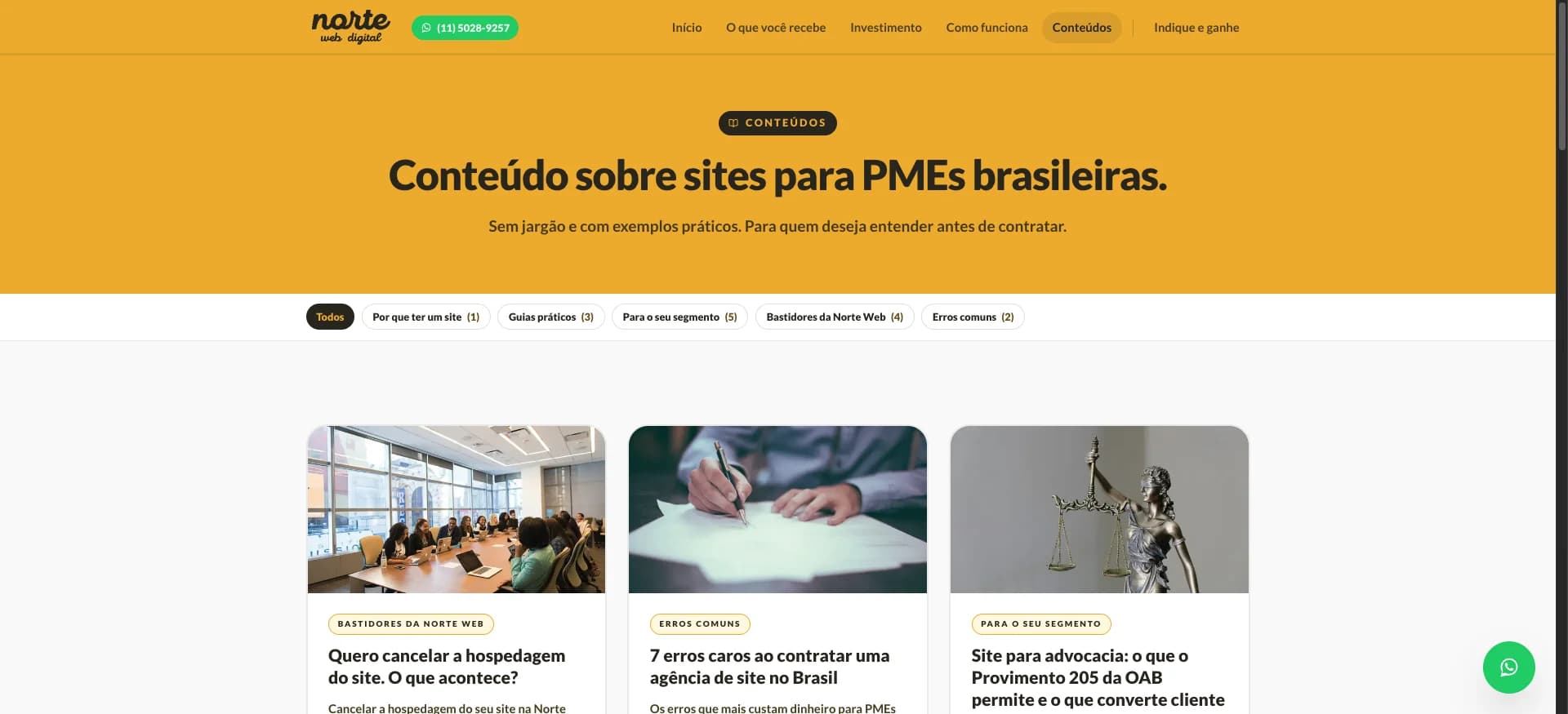 The Norte Web Digital website