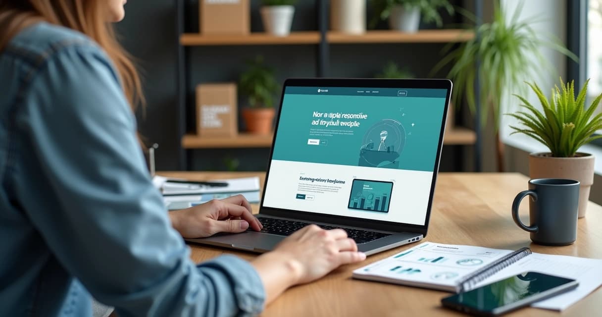 Freelance web developer presenting affordable website design to small business owner